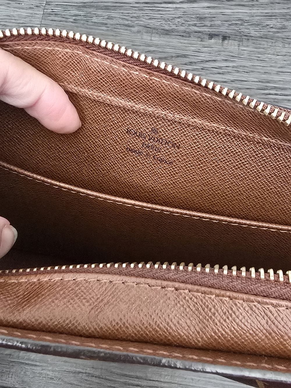 Louis Vuitton Brown and Gold Monogram Wristlet Pouch - Picture 8 of 14